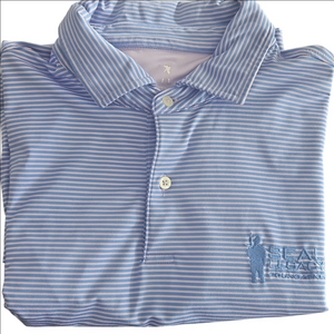 Fairway & Greene Purple Shirt with Blue Stripes Seal Legacy Foundation Xl Polo